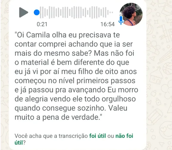 Depoimento de uma mãe sobre o método