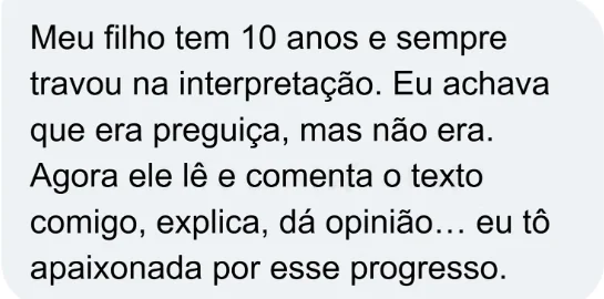 Depoimento de uma mãe sobre o método